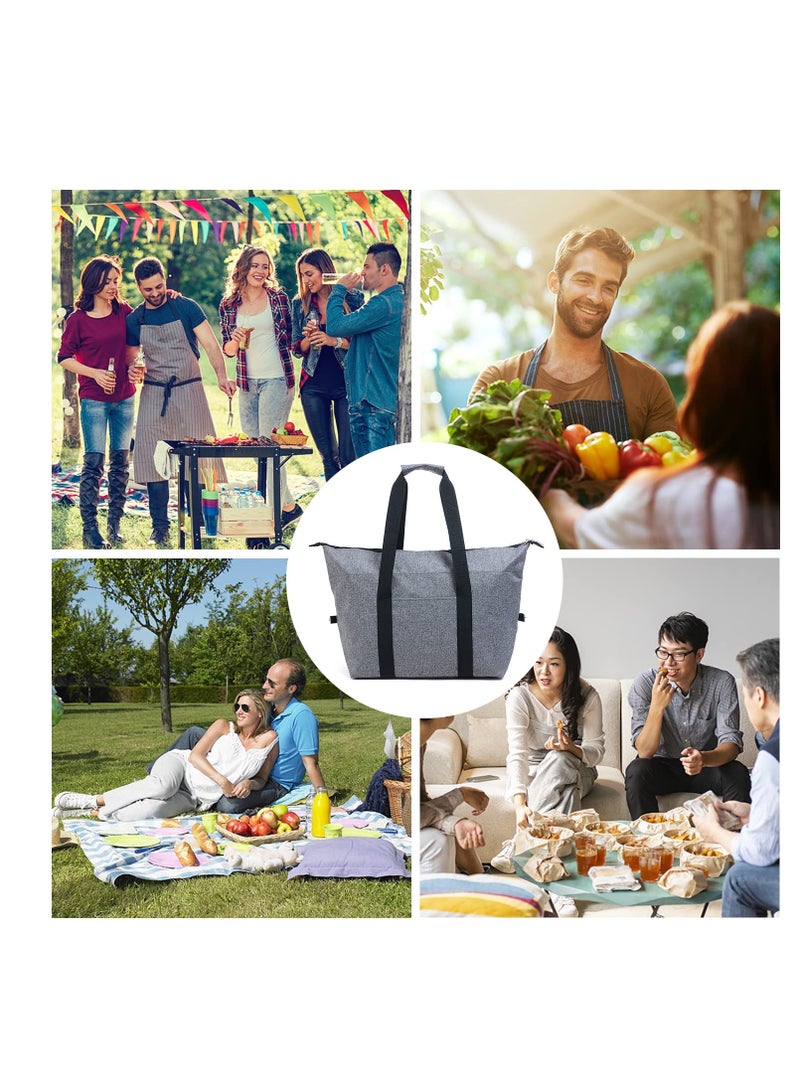 Cool Bag, Large Capacity Lunch Bag, Collapsible Cooler Bag, Waterproof Insulated Bag With Hard Liner For Food Bag, for Food Delivery, Outdoor BBQ, Picnic Camping, Family Activitives