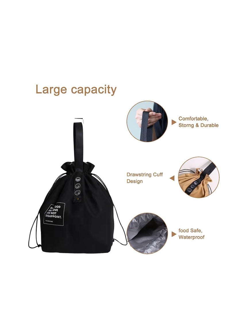 Canvas Drawstring Lunch Bag, Reusable Heat Preservation Lunch Bag, Lunch Box Lunch Bag, Small Cooler Cute Lunch Boxes, Large Capacity Reusable Insulated Lunch Container for Work Office Picnic Travel