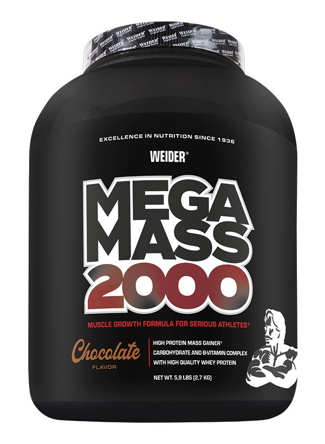 Mega Mass 2000 - 2.7kg Chocolate, High-Calorie Mass Gainer