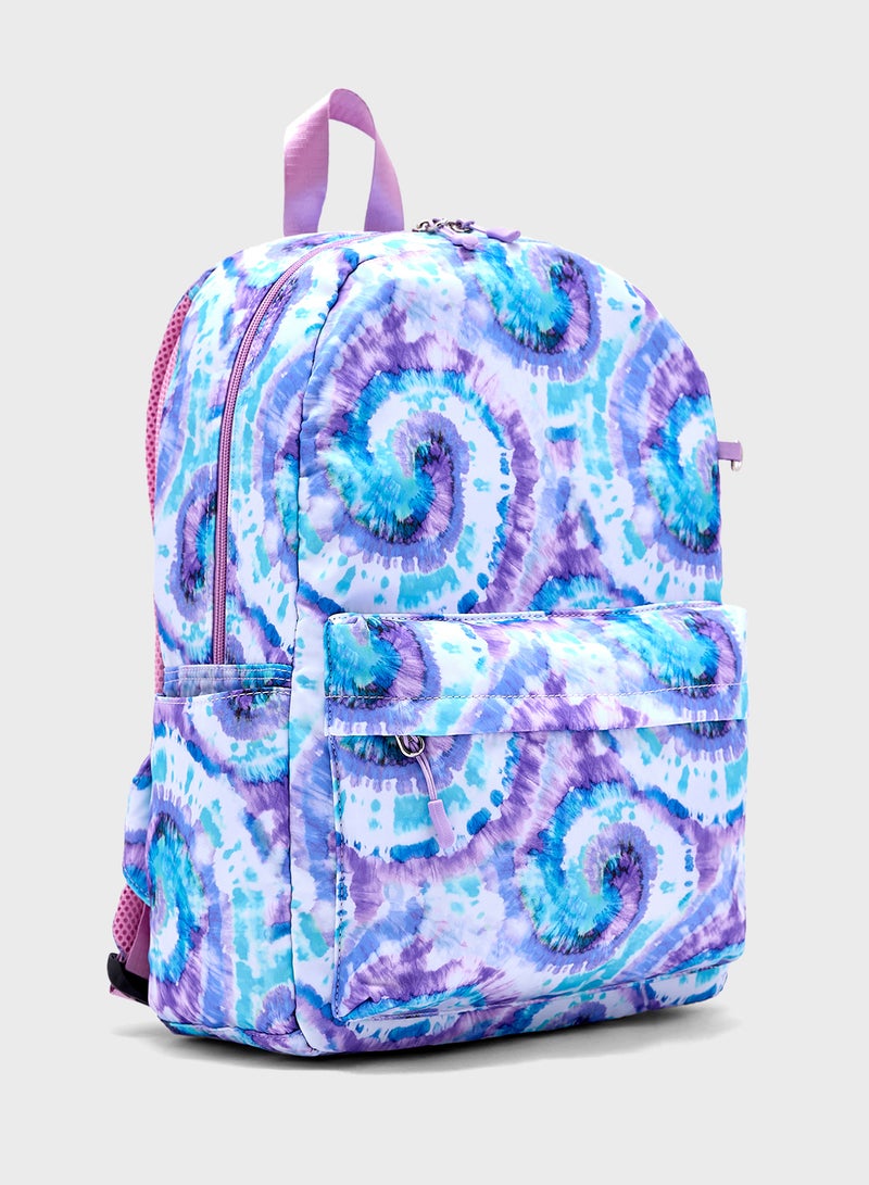 3 Piece Set Laptop Tie & Dye Backpack, Lunch Bag And Pencil Case