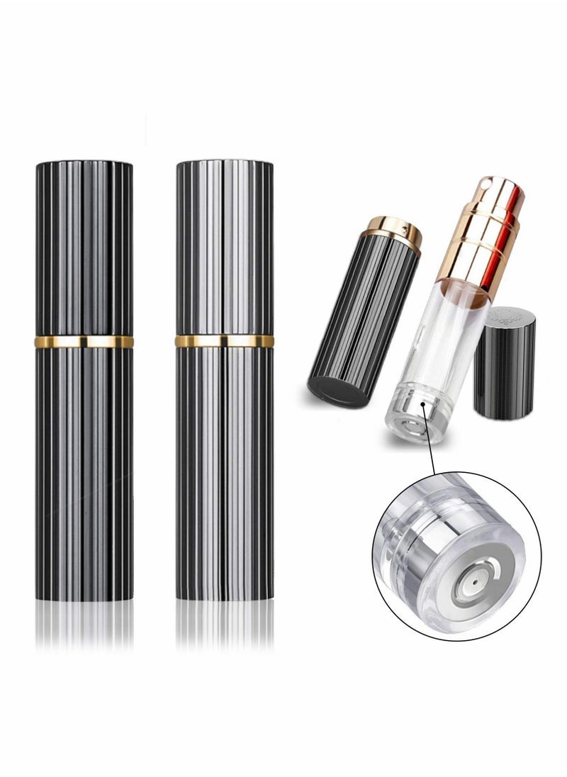 2 Pack 5ml Portable Mini Perfume Atomizer with Aluminum Alloy Shell - Travel-Friendly and Refillable Fragrance Spray Bottles