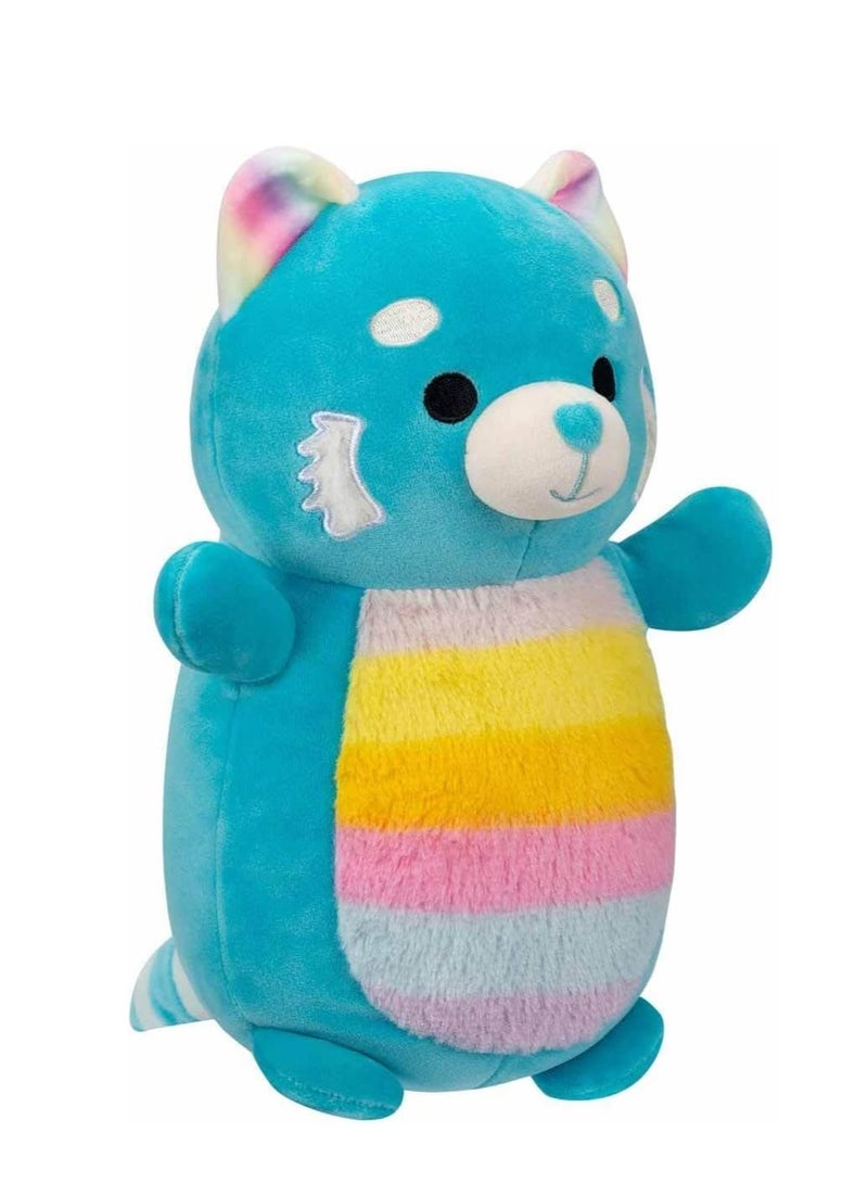 Squishmallows HugMee Vanessa Teal Red Panda with Rainbow Belly Soft Toy, 25 cm Size