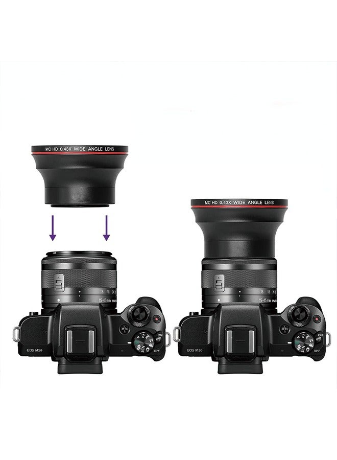 0.43X Wide-Angle and Macro 2-in-1 Auxiliary Lens 52MM