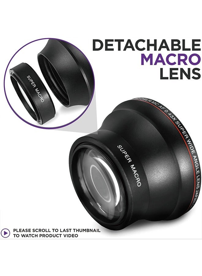 0.43X Wide-Angle and Macro 2-in-1 Auxiliary Lens 52MM