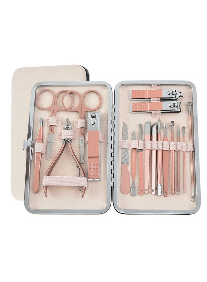 Stainless Steel Nail Kit For Women Professional Manicure Set Nail Clippers Pedicure Kit 18 Pieces Grooming Kit For Women Portable Travel Kit