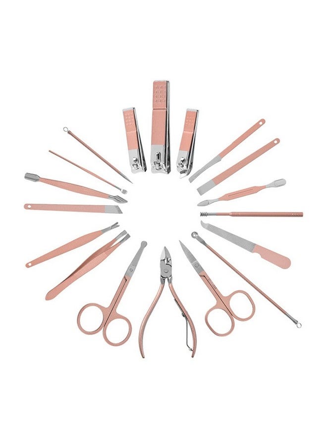 Stainless Steel Nail Kit For Women Professional Manicure Set Nail Clippers Pedicure Kit 18 Pieces Grooming Kit For Women Portable Travel Kit