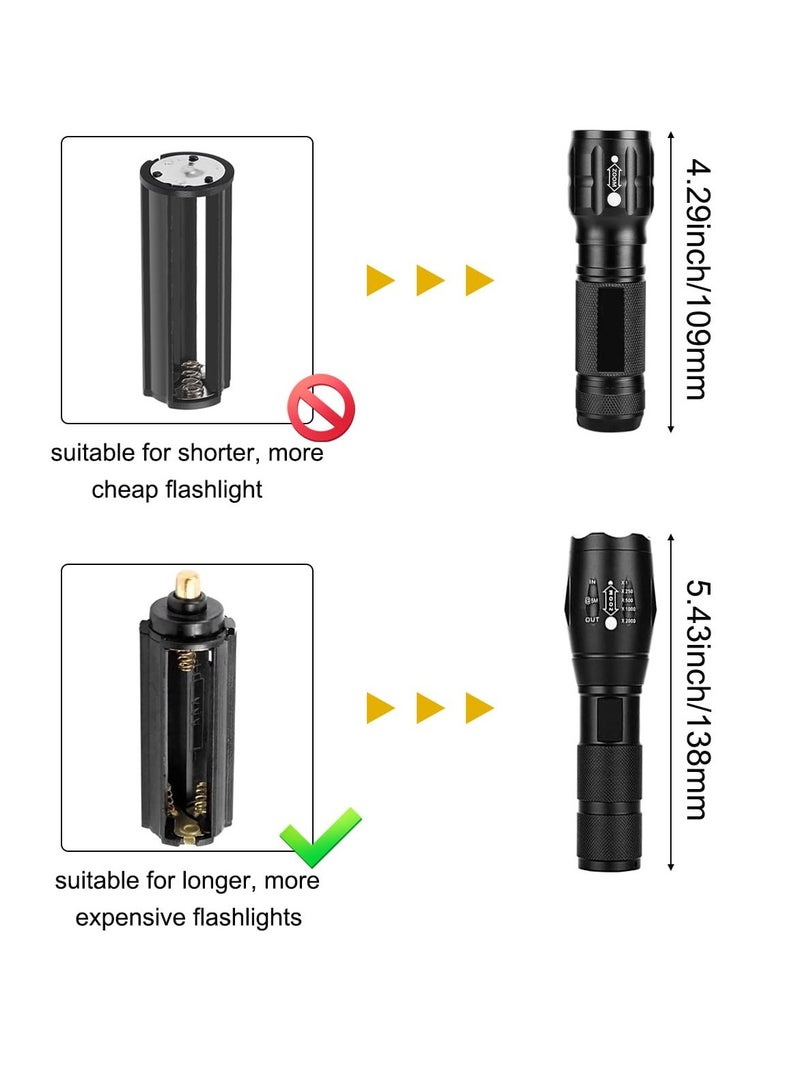 20 Pack Black Plastic Battery Holders for 3 x AAA Batteries, Compatible with 18650 Battery for Flashlights