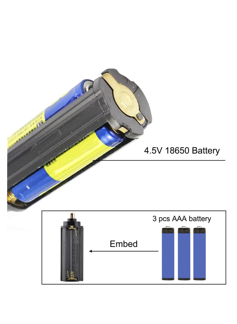 20 Pack Black Plastic Battery Holders for 3 x AAA Batteries, Compatible with 18650 Battery for Flashlights