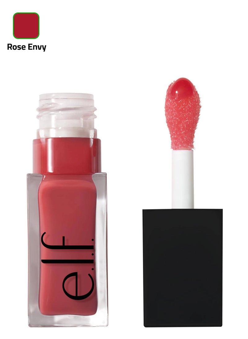 Glow Reviver Lip Oil, Nourishing, Tinted Lip Oil for a High Gloss Finish, Enriched with Jojoba Oil Rose Envy