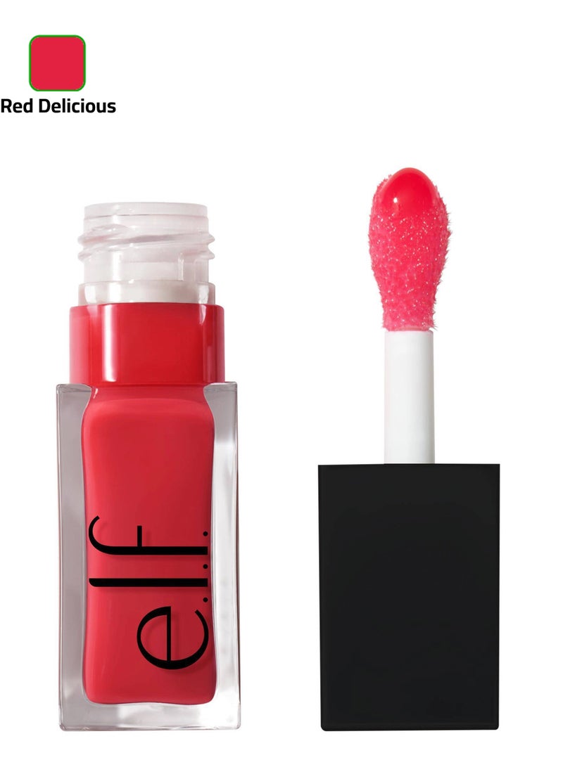 Glow Reviver Lip Oil, Nourishing, Tinted Lip Oil for a High Gloss Finish, Enriched with Jojoba Oil Red Delicious