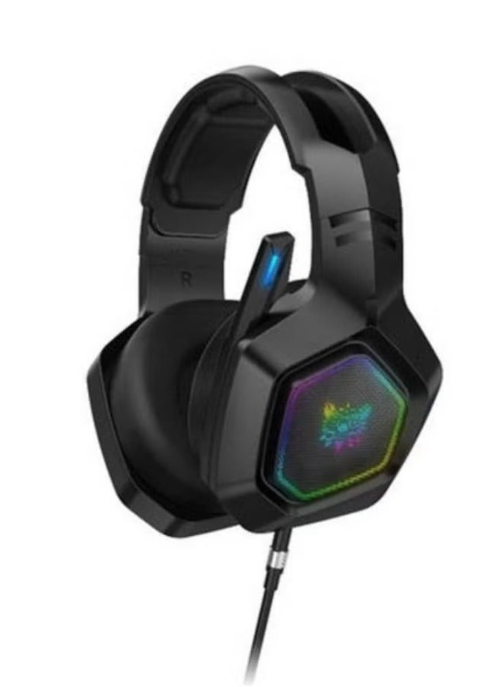 Onikuma K10 Gaming Headset with Surround Sound Pro Noise Canceling Gaming Headphones with Mic & RGB LED Light