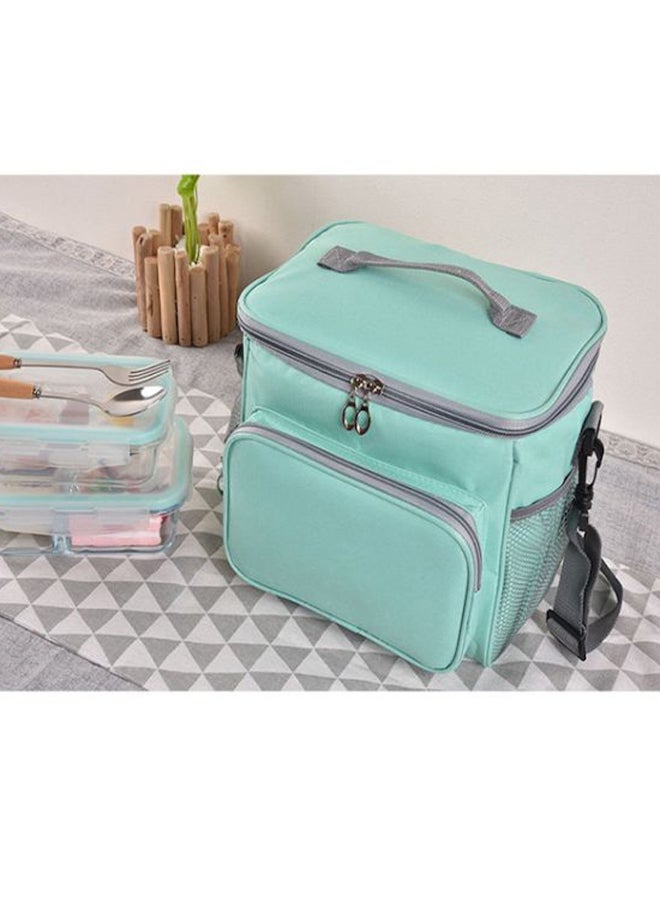 Thermal Insulated Lunch Bag Green/Grey 22.5x25.5x18cm