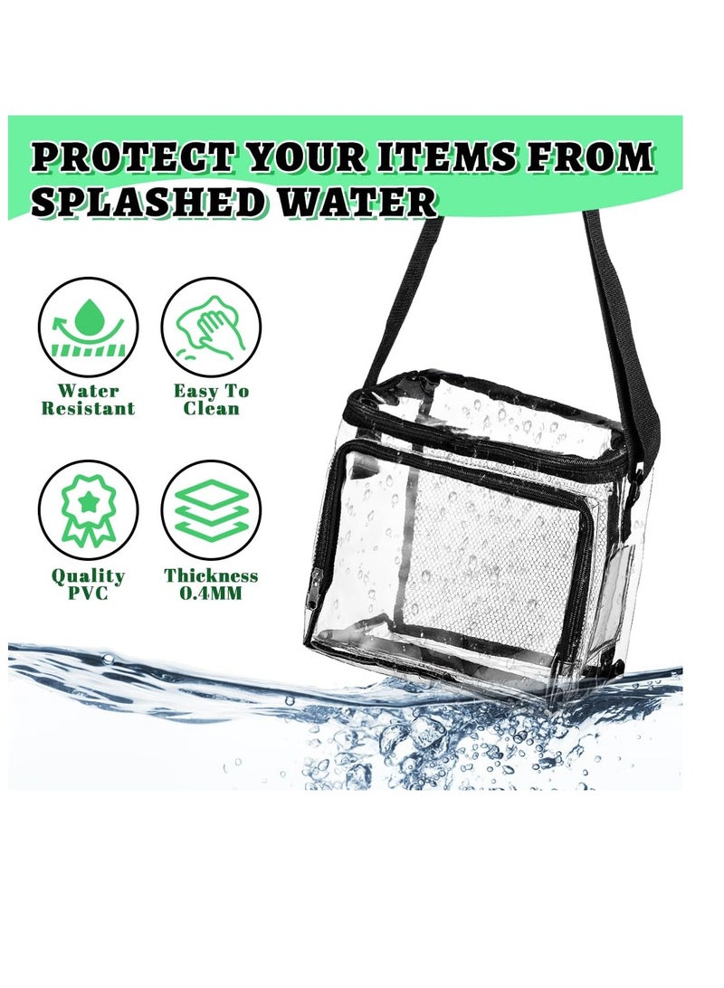 2 Pack Clear Lunch Bag, Clear Tote Bag with Adjustment Shouder Strap, Plastic See Through Stadium Bag for Women and Men, Work, School, Picnic, Travel (12.4x10.5x2.1 in)