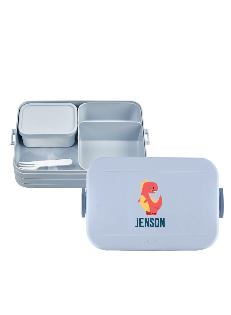 Large Personalised Lunch Box with Dinosaur Sticker