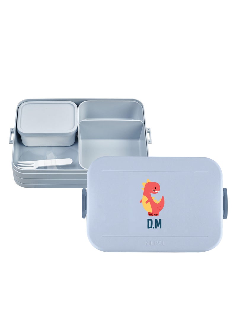 Large Personalised Lunch Box with Dinosaur Sticker