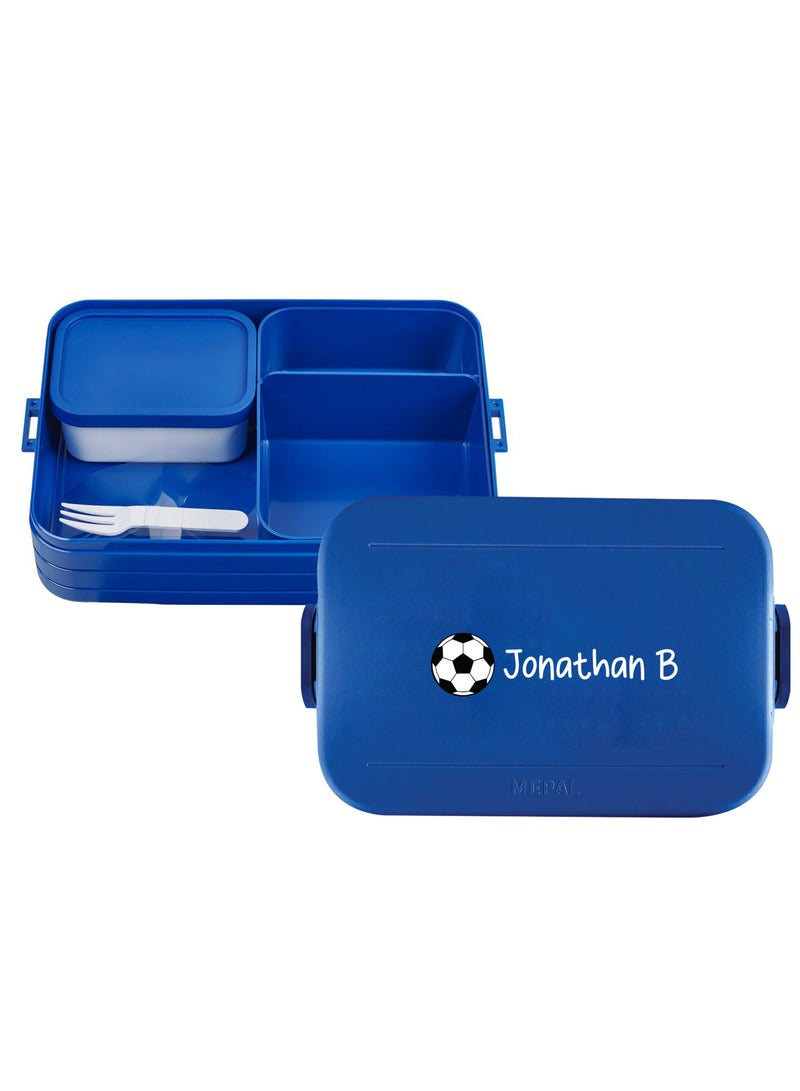 Large Bento Football Lunch box Take a Break - Vivid blue