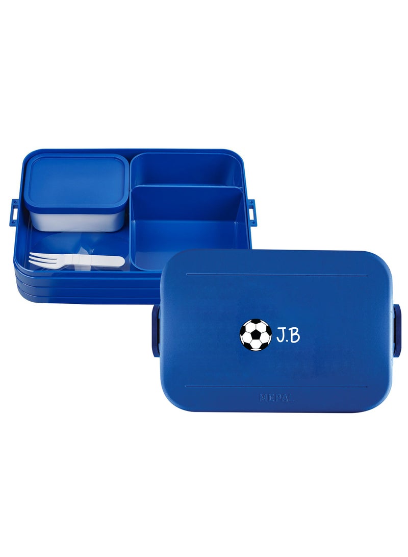 Large Bento Football Lunch box Take a Break - Vivid blue