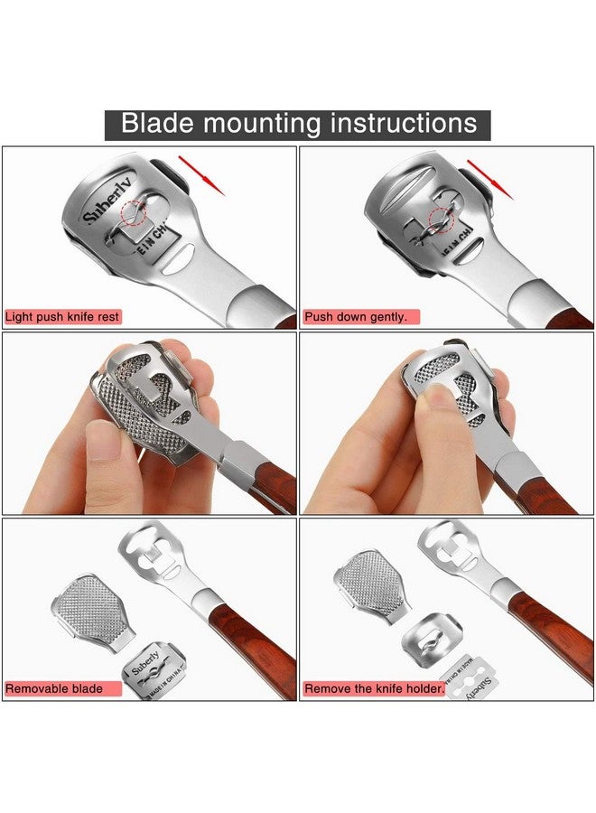 Foot Corn Removal Cutter Scraper With 10 Blades Cuticle Dead Skin Callus Remover Stainless Steel Professional Pedicure Tool Set