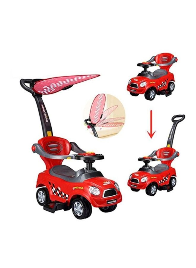 3-In-1 Activity Ride-On Car With Covered Stroller 84x44x84.7cm