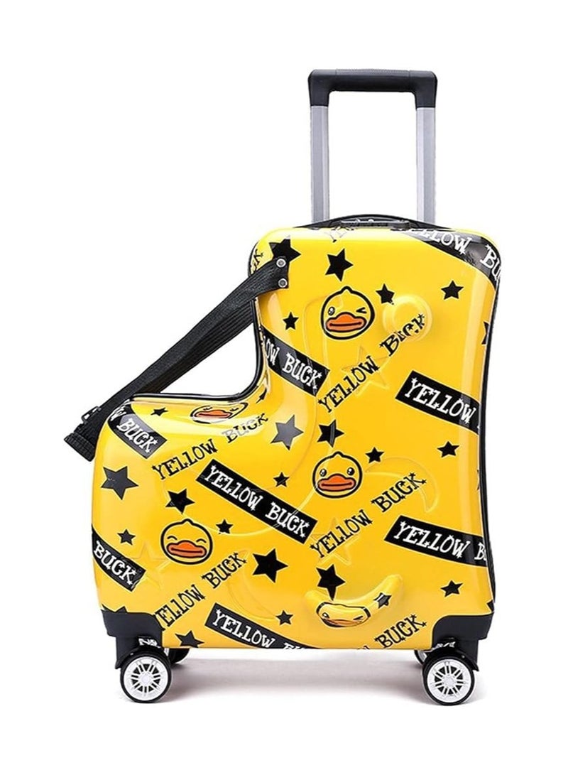 Kids Ride on Suitcase Travel Trolley Case yellow