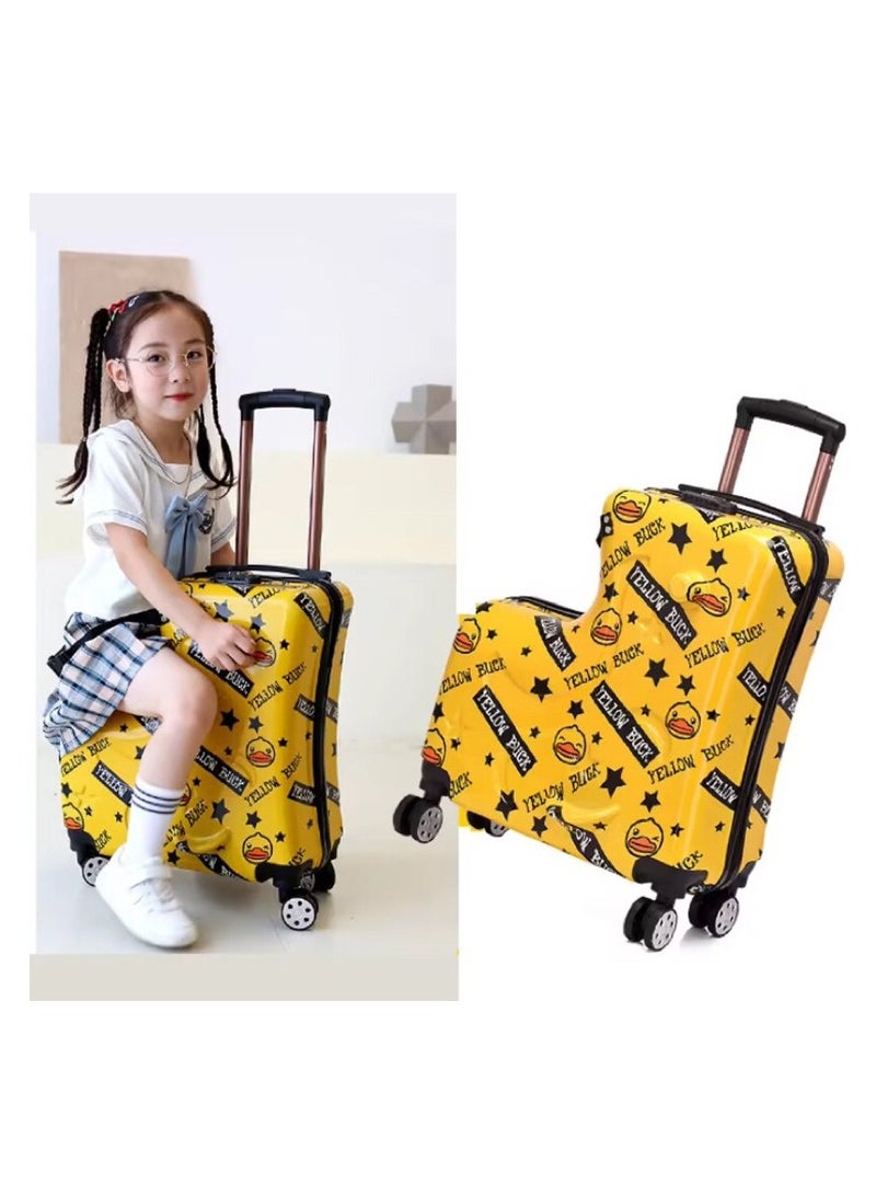 Kids Ride on Suitcase Travel Trolley Case yellow