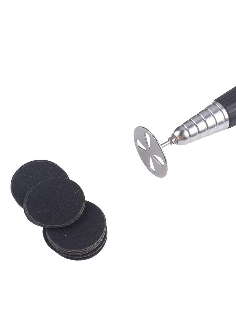 Globalstar Pedicure Sandpaper Disc Kit - 100pcs Sandpaper Discs & 1 Metal Drill Bit, 3/32 Shank for Electric Foot File, Dead Skin & Callus Removal, #150 Grit