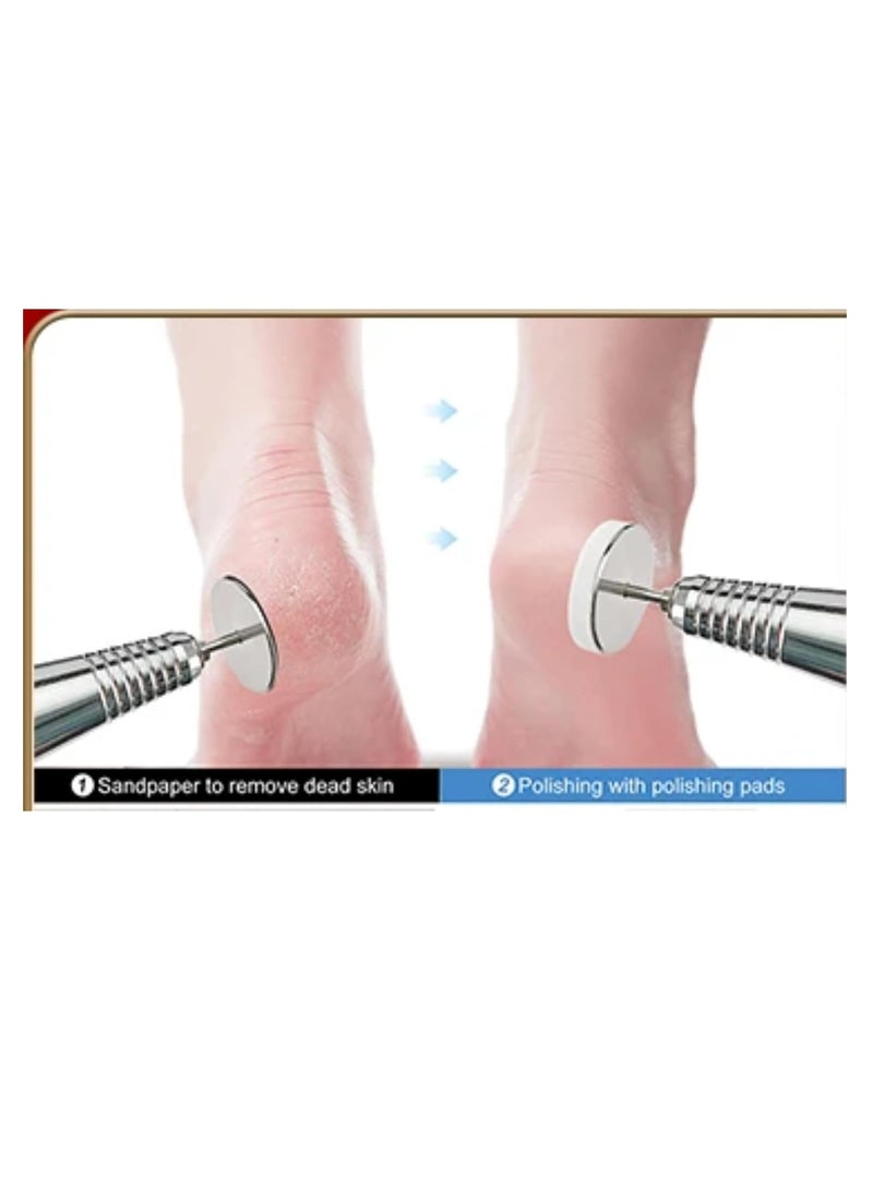 Globalstar Pedicure Sandpaper Disc Kit - 100pcs Sandpaper Discs & 1 Metal Drill Bit, 3/32 Shank for Electric Foot File, Dead Skin & Callus Removal, #150 Grit