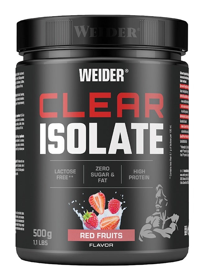 Clear Isolate Red Fruits 500g, Lactose Free - Zero Sugar & Fat - High Protein Refreshing Drink