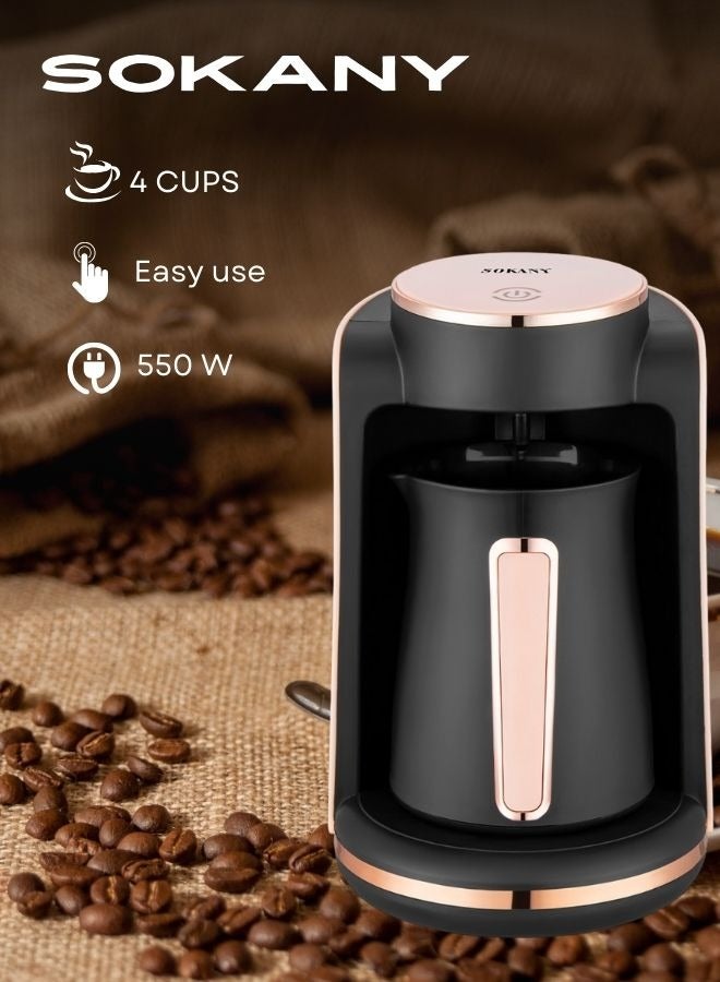 Automatic Turkish Coffee Maker,Coffee Machine, 250ml 4 Cups, Electric Coffee Pot, Electric Turkish Coffee Machine, 550W,SK-04023