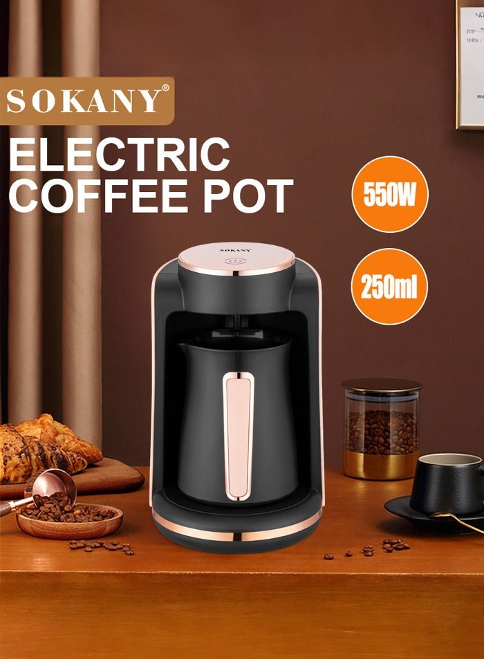 Automatic Turkish Coffee Maker,Coffee Machine, 250ml 4 Cups, Electric Coffee Pot, Electric Turkish Coffee Machine, 550W,SK-04023