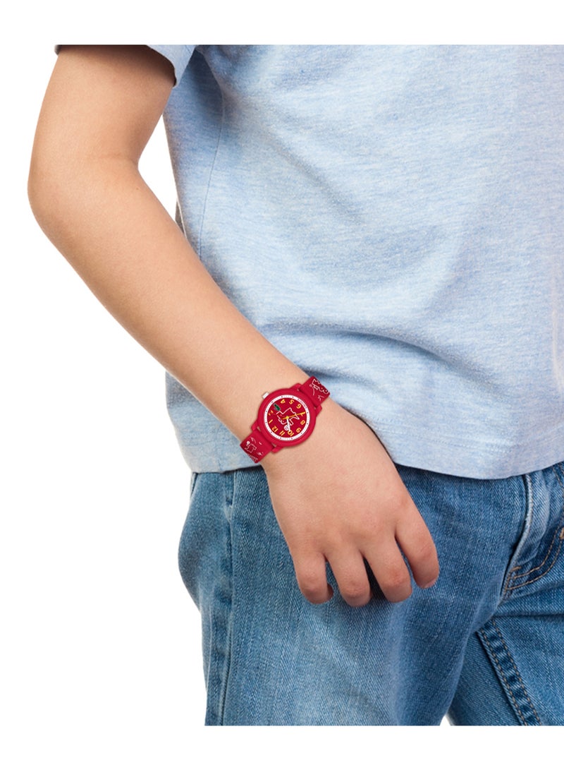 Round Analog Kids's Red Case Watch - 2030059