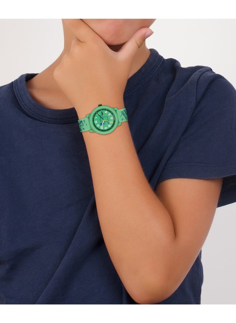 Round Analog Kids's Green Case Watch - 2030057