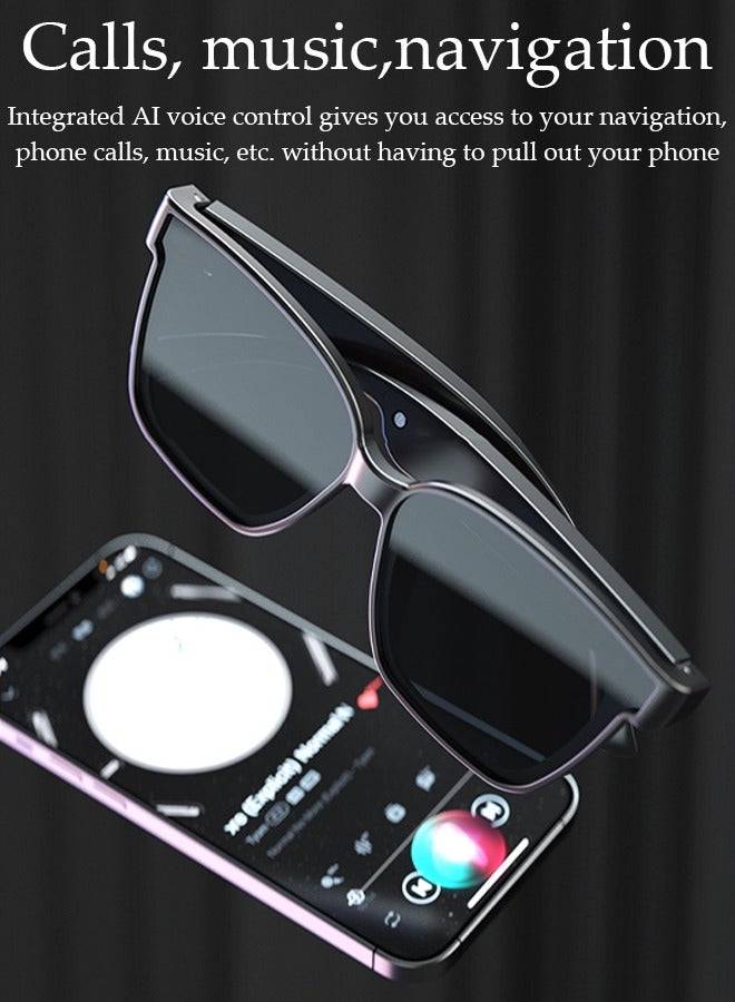 Smart Glasses,Bluetooth 5.3 Sunglasses Wireless Bluetooth Headset Waterproof Compatible with Smart Phones Easy to Make Phone Calls and Listen to Music Polarized Lenses
