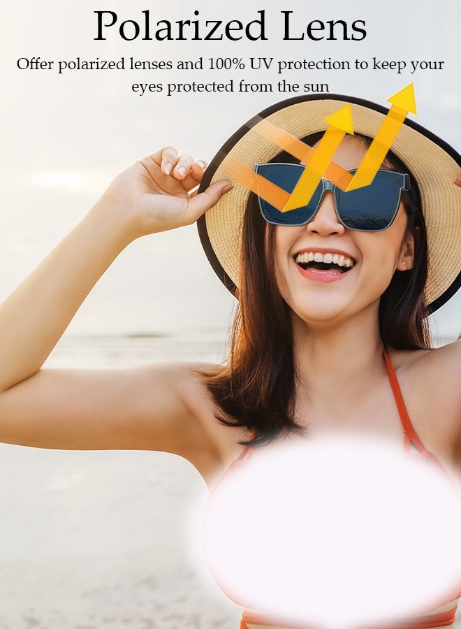 Smart Glasses,Bluetooth 5.3 Sunglasses Wireless Bluetooth Headset Waterproof Compatible with Smart Phones Easy to Make Phone Calls and Listen to Music Polarized Lenses