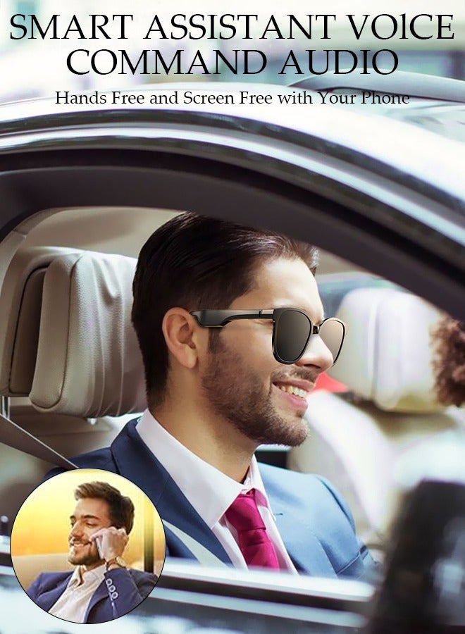 Smart Glasses,Bluetooth 5.3 Sunglasses Wireless Bluetooth Headset Waterproof Compatible with Smart Phones Easy to Make Phone Calls and Listen to Music Polarized Lenses