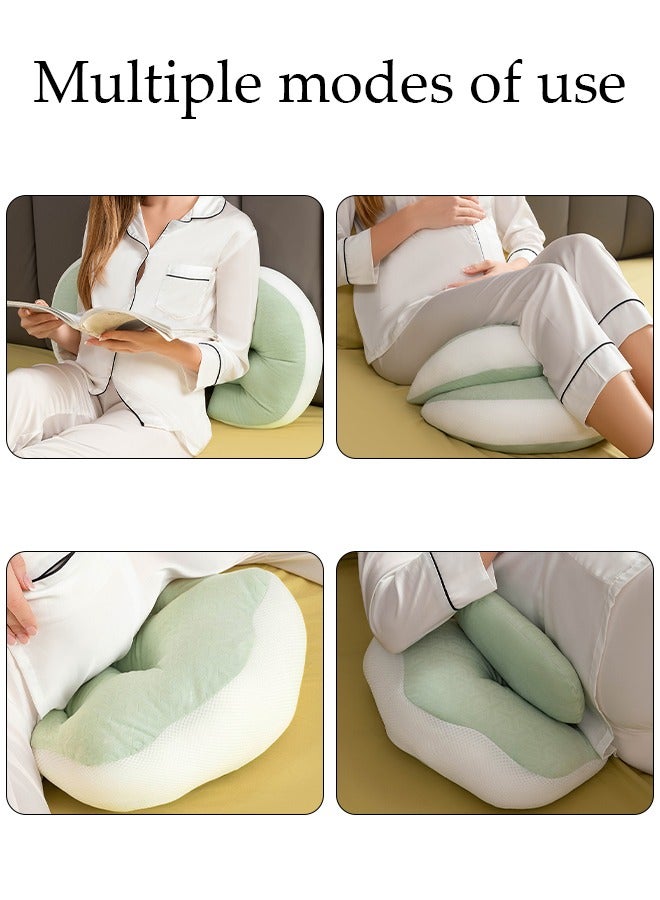 Maternity Pregnancy Pillow, Soft Pregnancy Body Pillow, Back, Hip, Leg Support, Maternity Pillow with Removable and Adjustable Cover