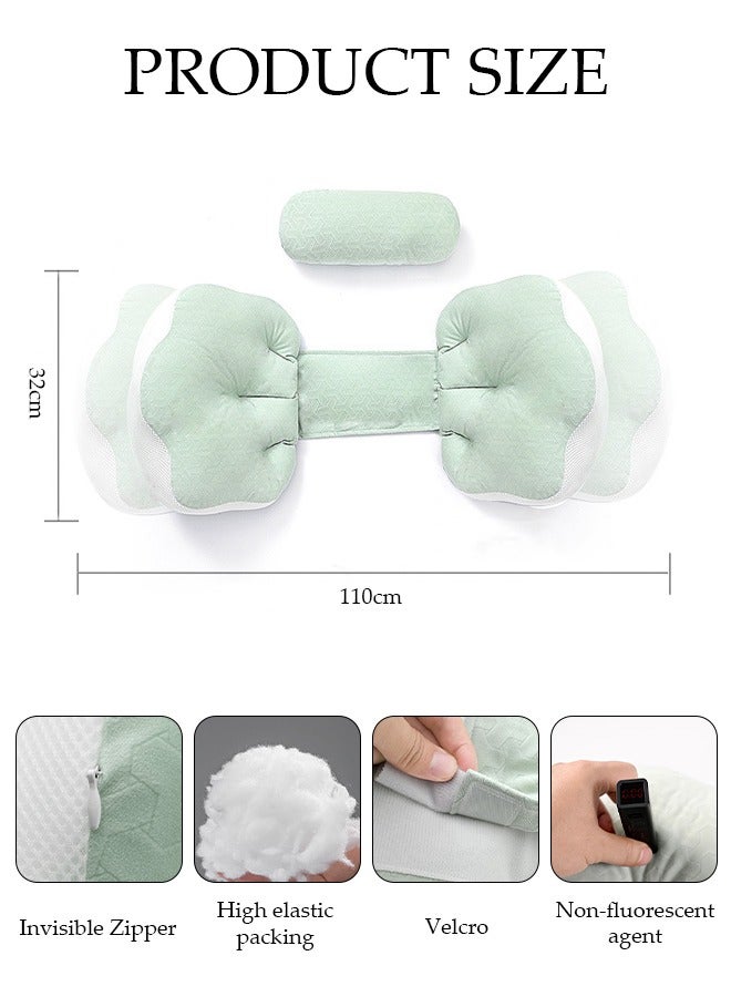 Maternity Pregnancy Pillow, Soft Pregnancy Body Pillow, Back, Hip, Leg Support, Maternity Pillow with Removable and Adjustable Cover