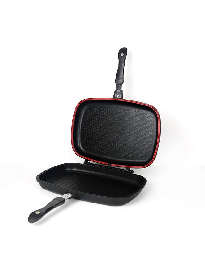 Double Sided Grill Pan Black/Red 36cm