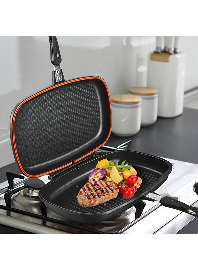 Double Sided Grill Pan Black/Red 36cm