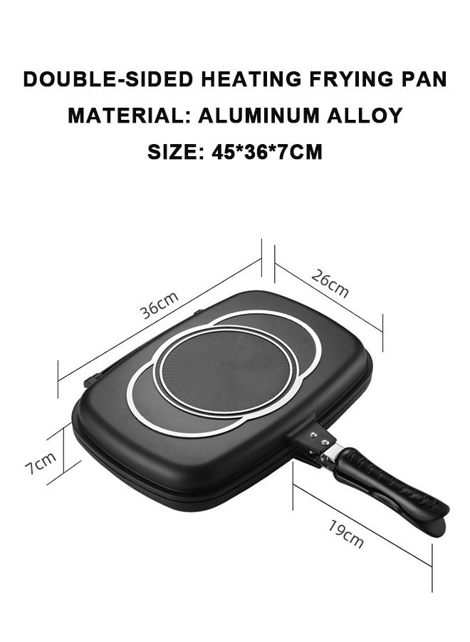 Double Sided Grill Pan Black/Red 36cm