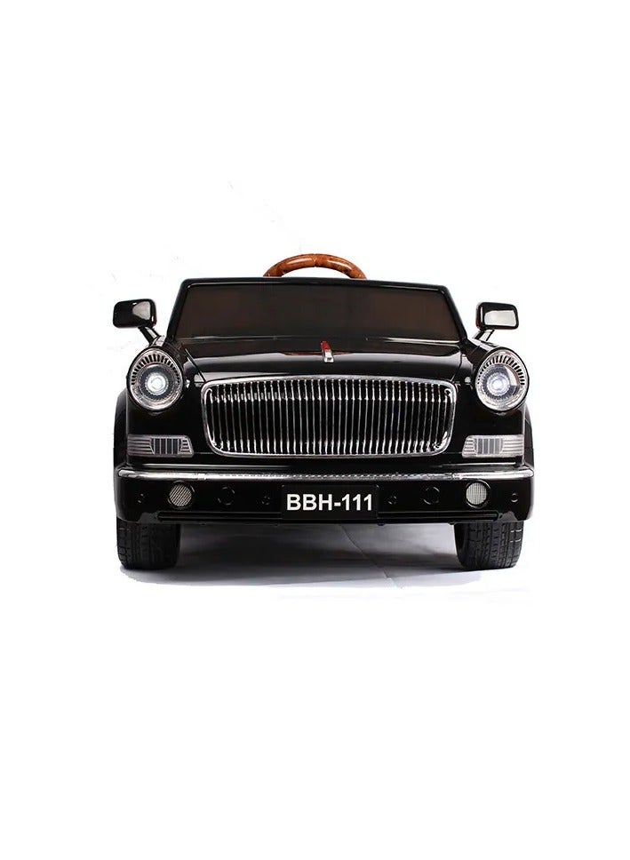 RIDE ON CAR KIDS VINTAGE BLACK COLOR OPEN ROOF