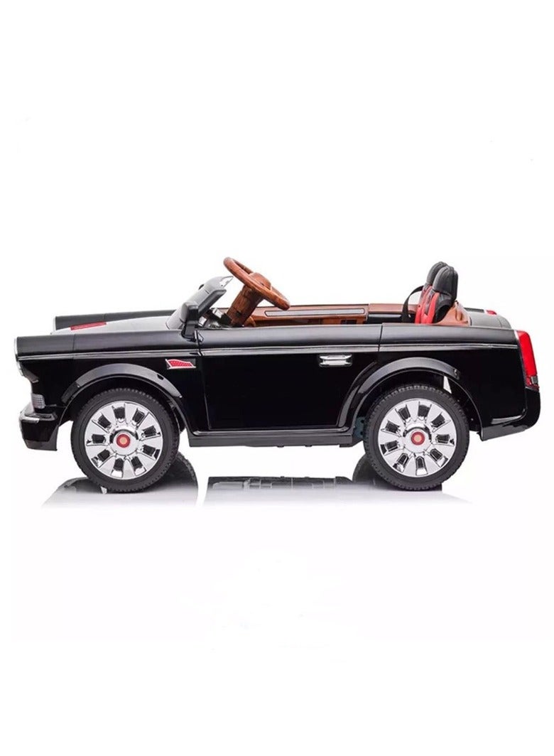 RIDE ON CAR KIDS VINTAGE BLACK COLOR OPEN ROOF