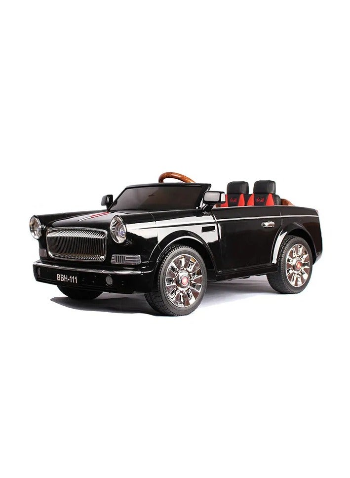 RIDE ON CAR KIDS VINTAGE BLACK COLOR OPEN ROOF