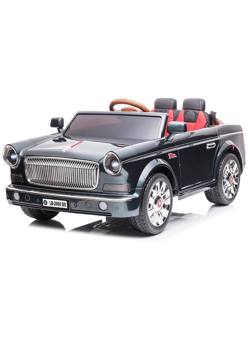 RIDE ON CAR KIDS VINTAGE BLACK COLOR OPEN ROOF