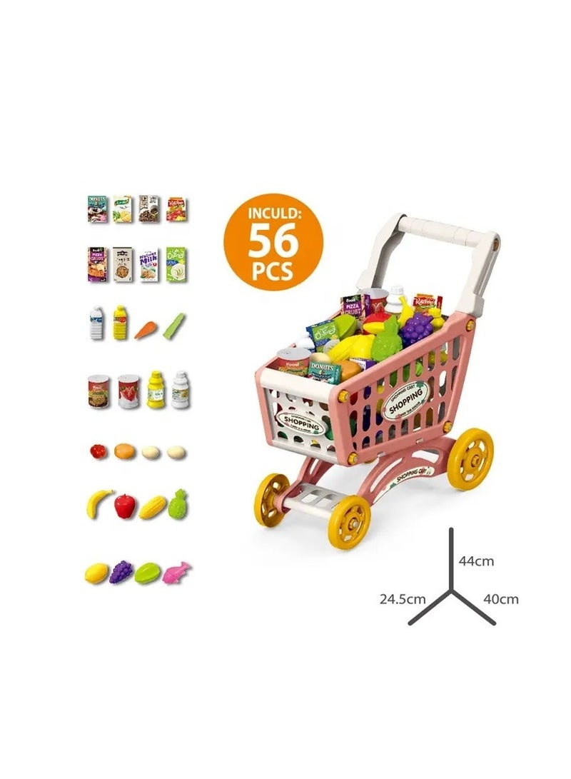 Role Play Market Shopping Cart Toy Playset for Children