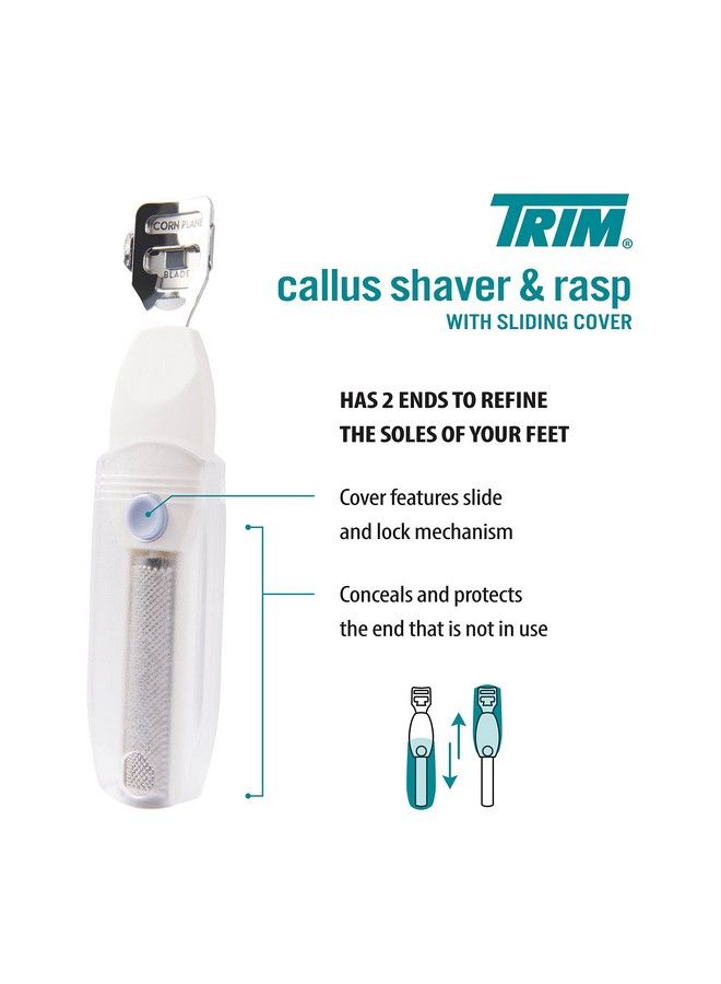 Foot Callus Shaver & Rasp With Sliding Cover 2In1 Foot Care Tool Features Slide & Lock Mechanism Safely Conceals And Protects The End Not In Use Keeps Your Feet Beautiful And Smooth