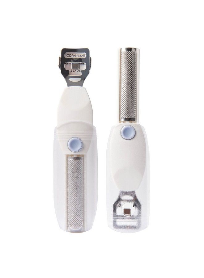 Foot Callus Shaver & Rasp With Sliding Cover 2In1 Foot Care Tool Features Slide & Lock Mechanism Safely Conceals And Protects The End Not In Use Keeps Your Feet Beautiful And Smooth