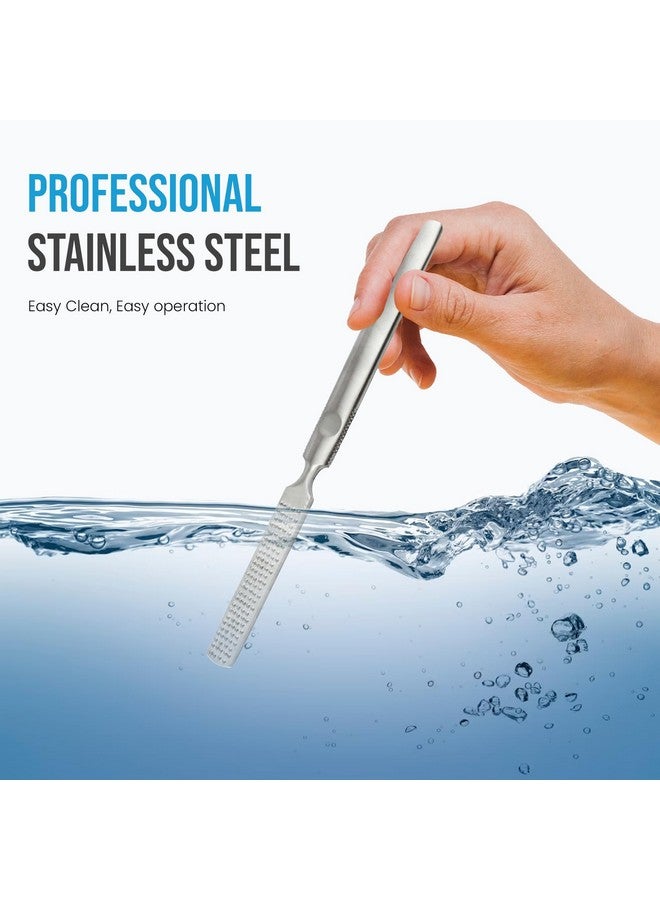 Foot Rasp Foot File And Callus Corn Remover (7 Inch) Foot Care Pedicure Metal Surface Tool To Remove Hard Skin Can Be Used On Both Wet And Dry Feet Colossal Stainless Steel File By Krisp Beauty