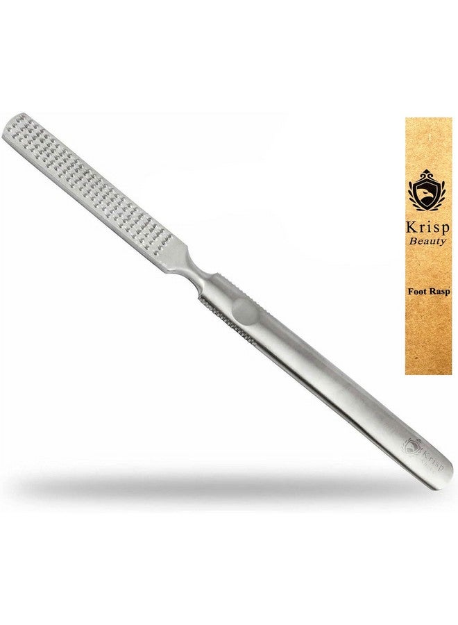 Foot Rasp Foot File And Callus Corn Remover (7 Inch) Foot Care Pedicure Metal Surface Tool To Remove Hard Skin Can Be Used On Both Wet And Dry Feet Colossal Stainless Steel File By Krisp Beauty