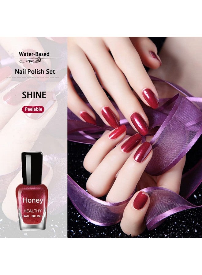 Non Toxic Nail Polish Set Easy Peel Off And Fast Dry Nail Polish Set For Pack Eco Friendly & Organic Water Based Nail Polish For Womenteens (18 Bottles)